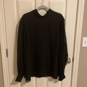 Universal Standard Swiss Dot Mock Neck Blouse - XL